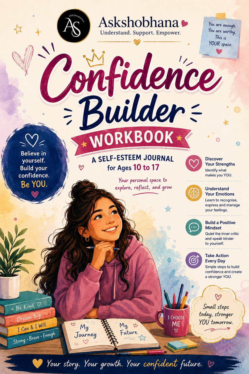 Confidence Builder Workbook - A Self-Esteem Journal for Ages 10–17