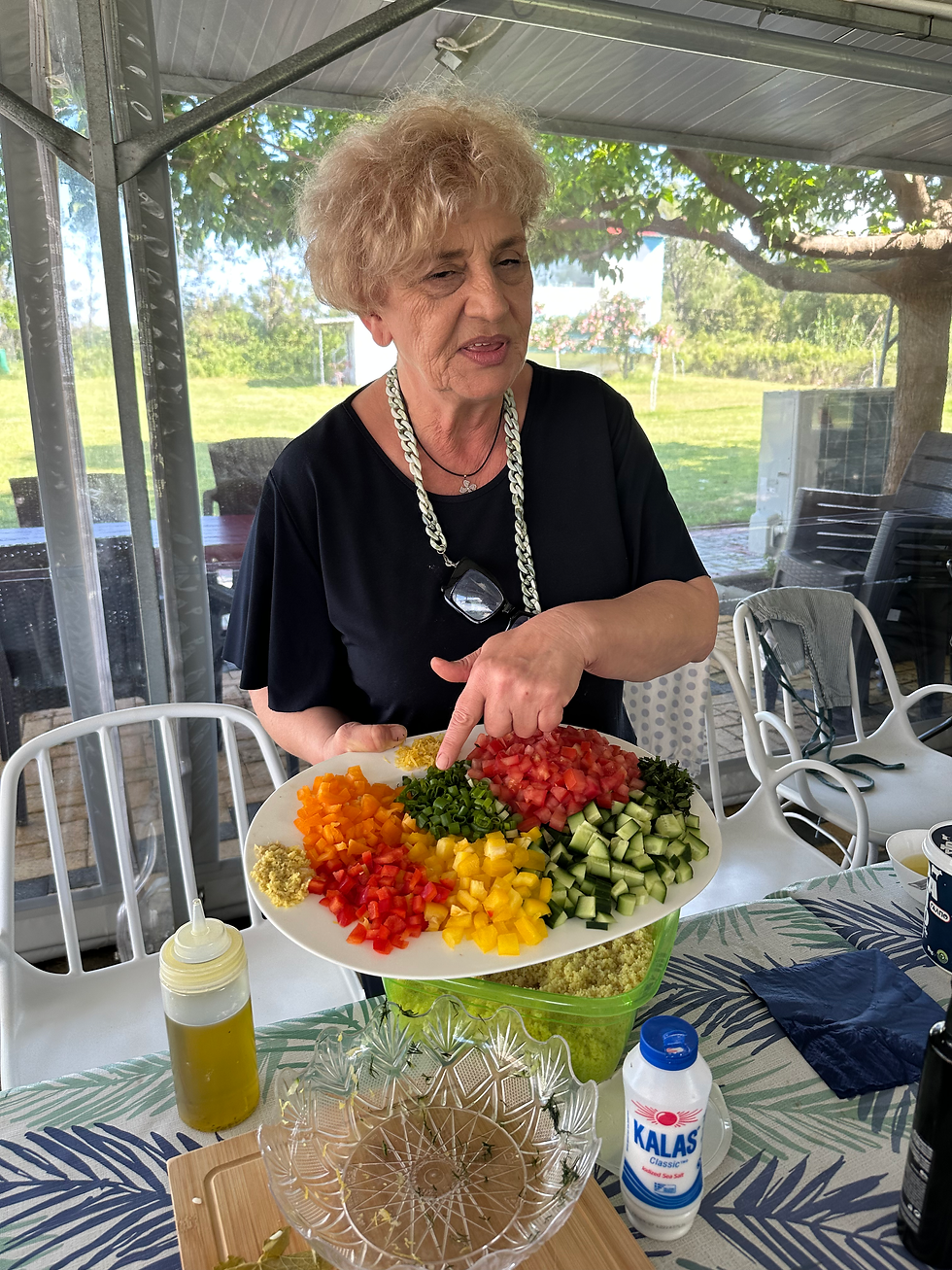 Our master chef Koula during cooking classes