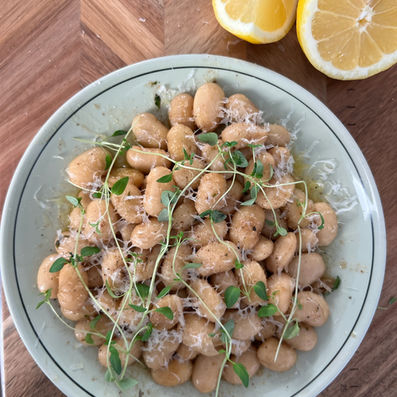 Vita bönor med brynt smör