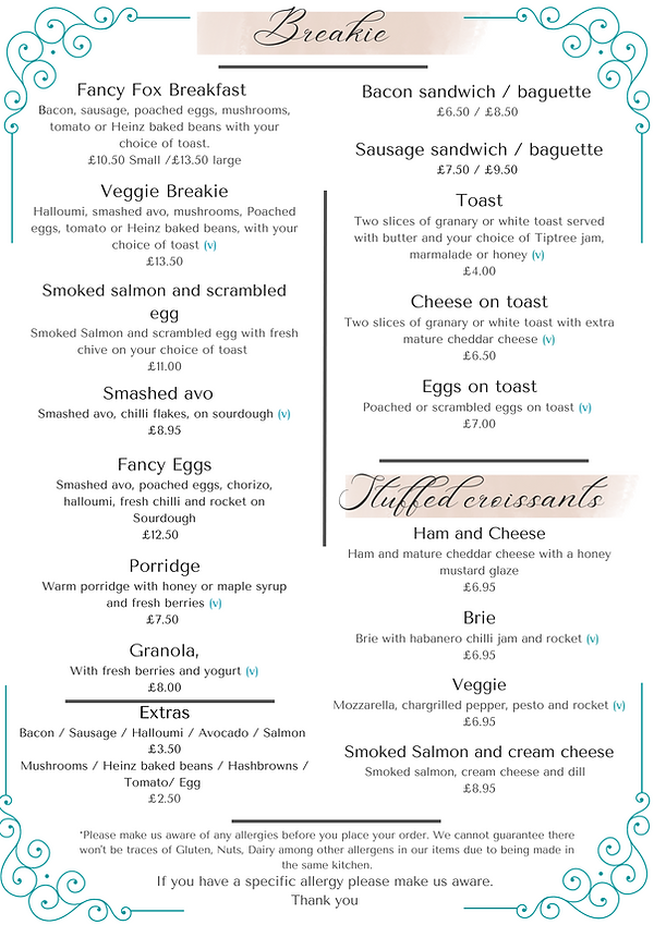 Breakfast Menu All In Breakfast | lottiefoxedibleart