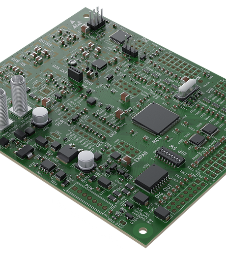 Research PCB with AX5043 transceiver IC