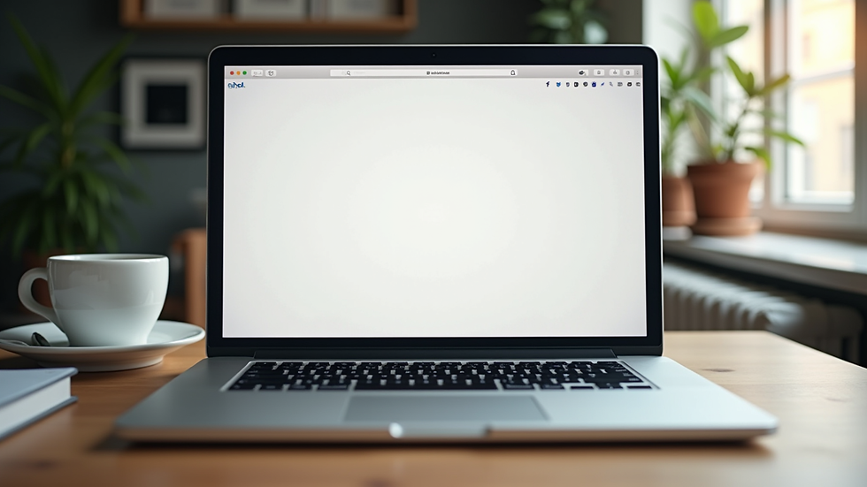 Eye-level view of a clean, modern website homepage on a laptop