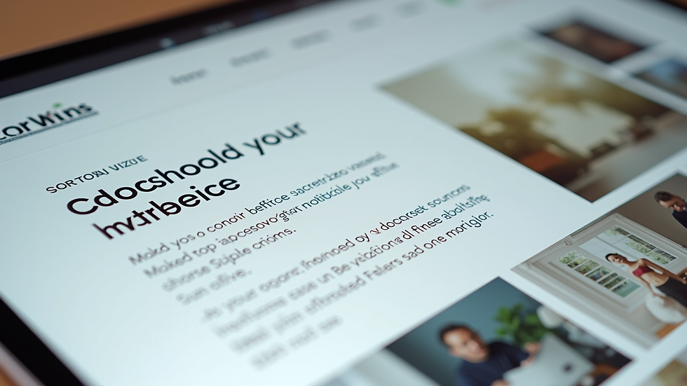 Close-up view of a website content section with bullet points and images