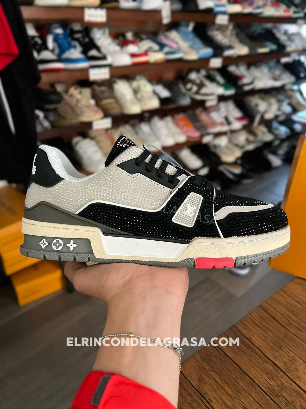 Miniatura: Louis Vuitton Trainer Black Grey Crystals