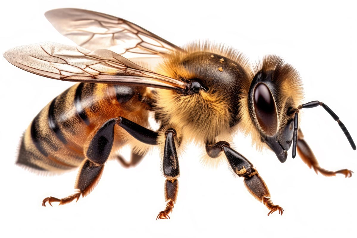 Apis mellifera, auch bekannt als die Westliche Honigbiene