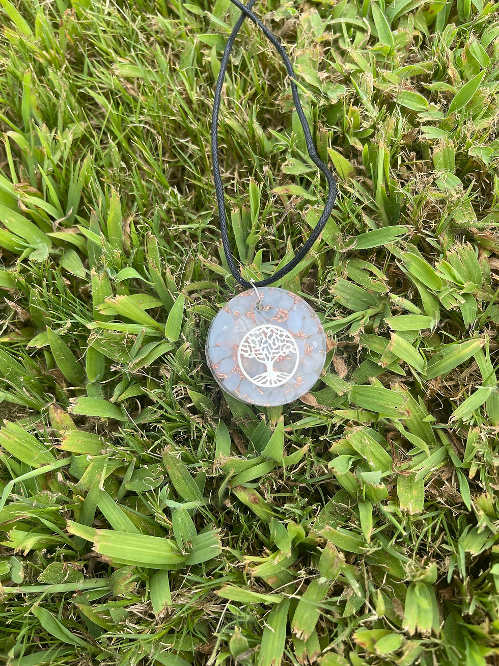 Angelite Tree of Life Orgone Pendant