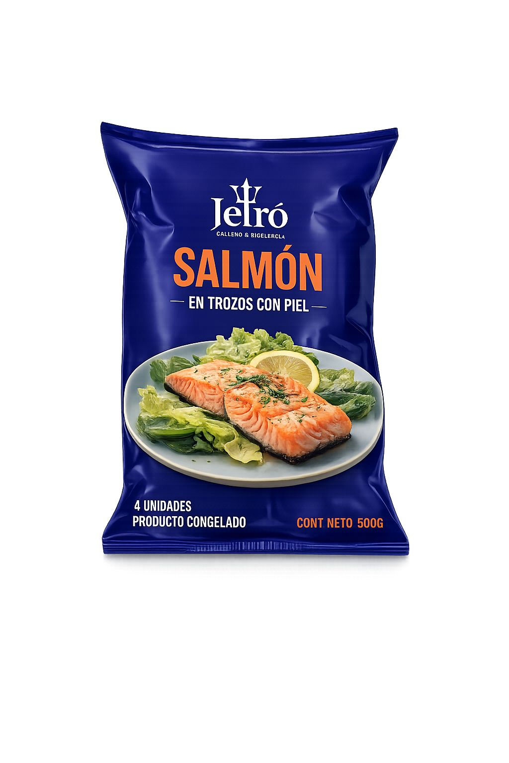 Salmon con piel en trozo