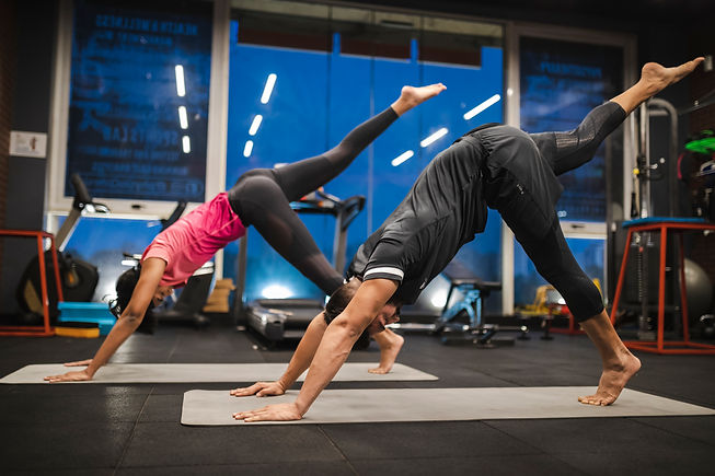 Patients doing yoga practices