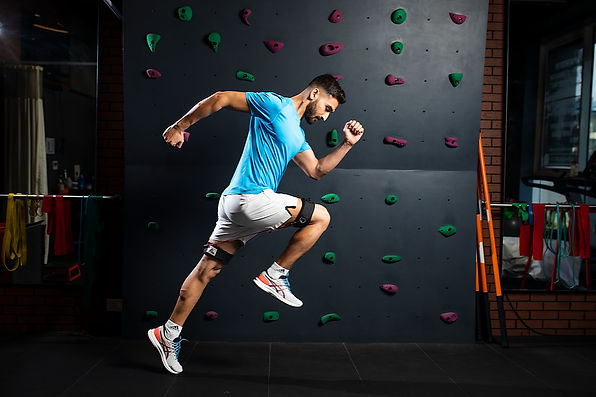 A sports athlete training
