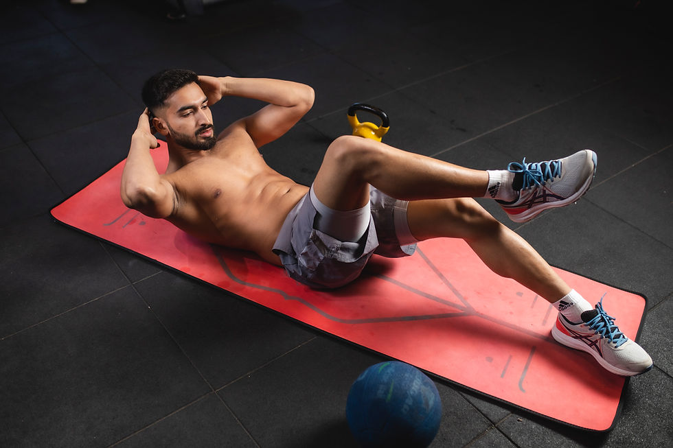 An athlete doing core workout