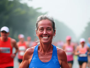 an athlete running a marathon 