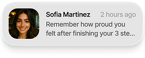 Motivational push notification from AI coach reminding user to complete daily todos