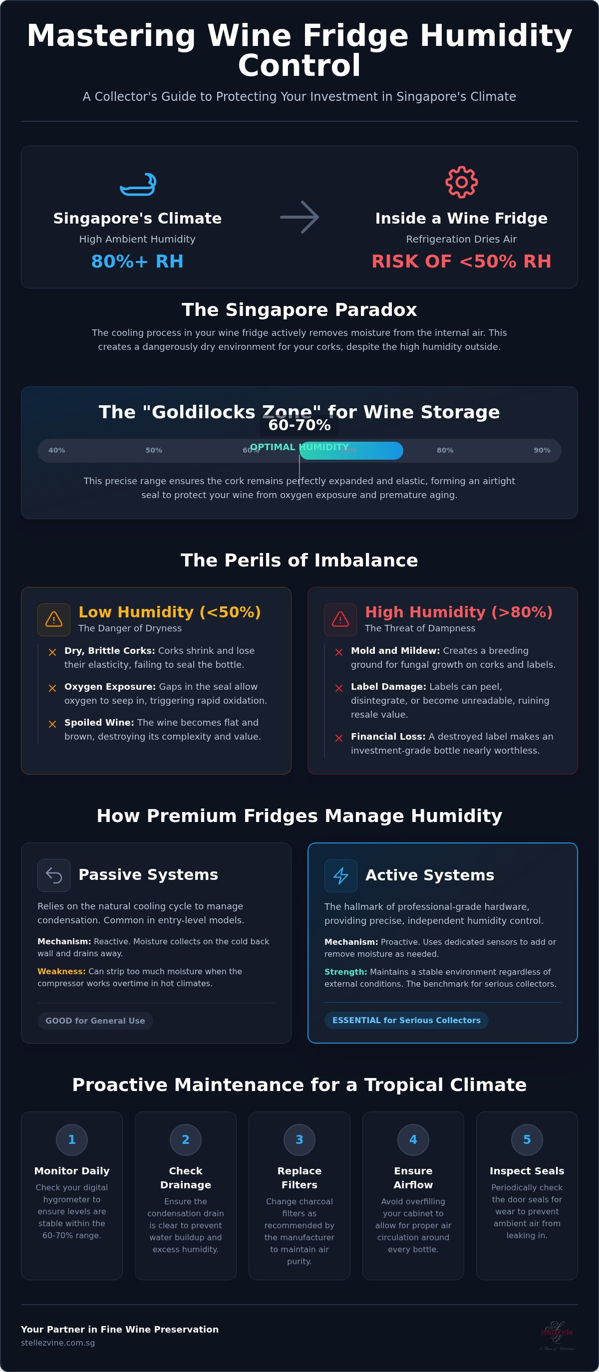 Wine fridge humidity control