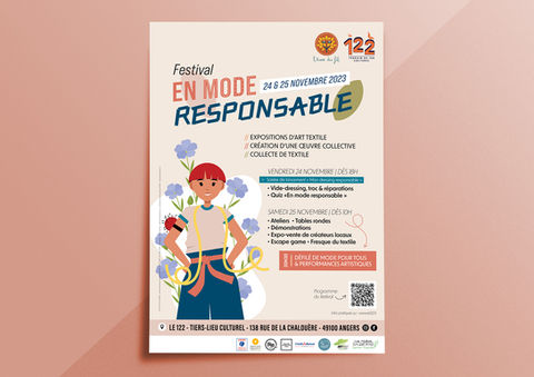 affiche pour un festival avec illustration, graphiste angers, art!efact, graphiste rochefort sur loire, graphiste 49, alison bosdedore graphiste