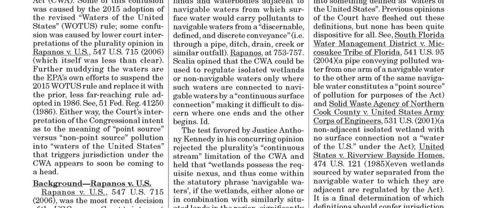 Split of Federal Authority on Groundwater Could Send the US Supreme Court Wading
