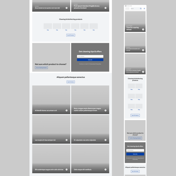 Homepage Below the fold