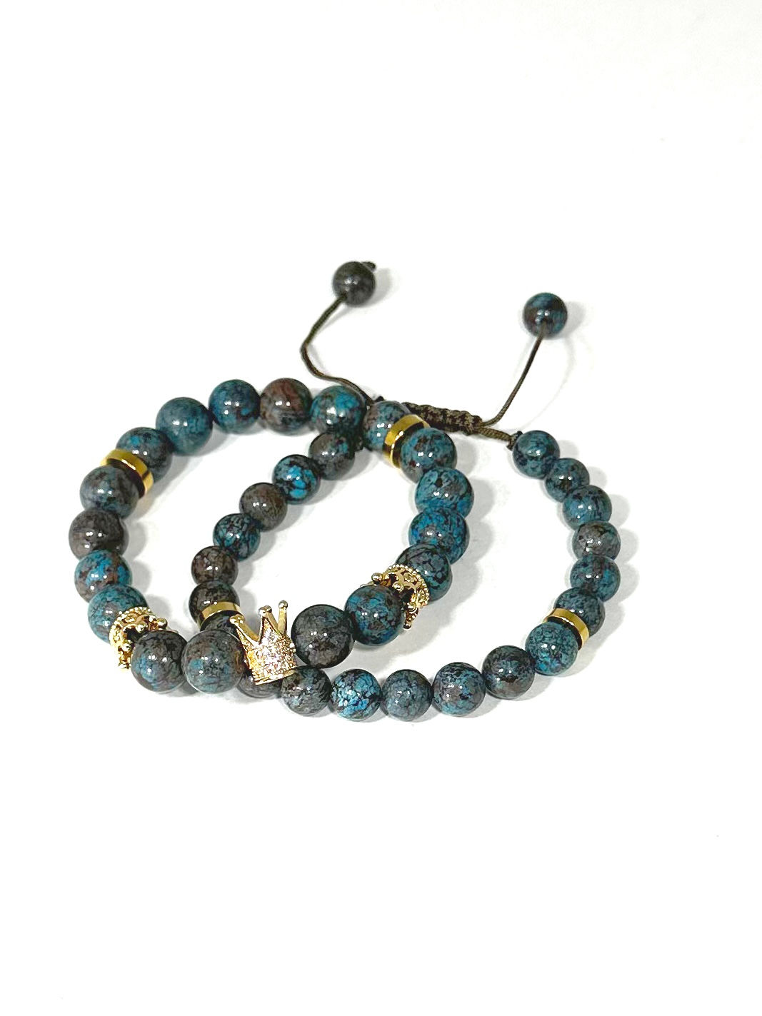 Azurite Crown Bracelet Set