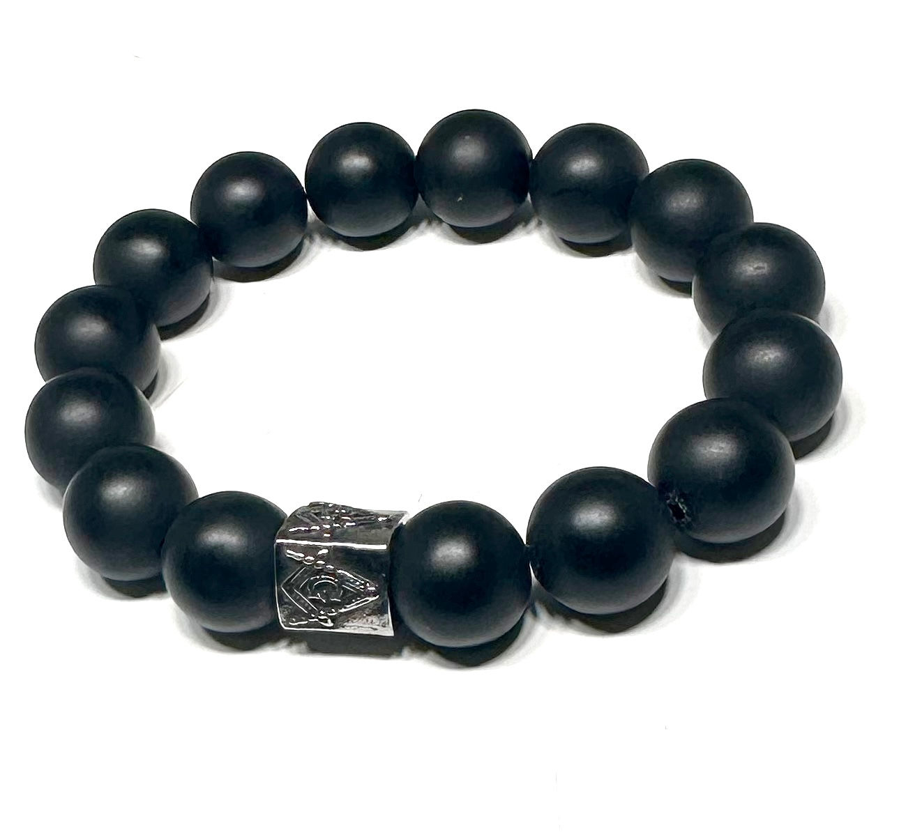 Jumbo Black Onyx Freemason Bracelet
