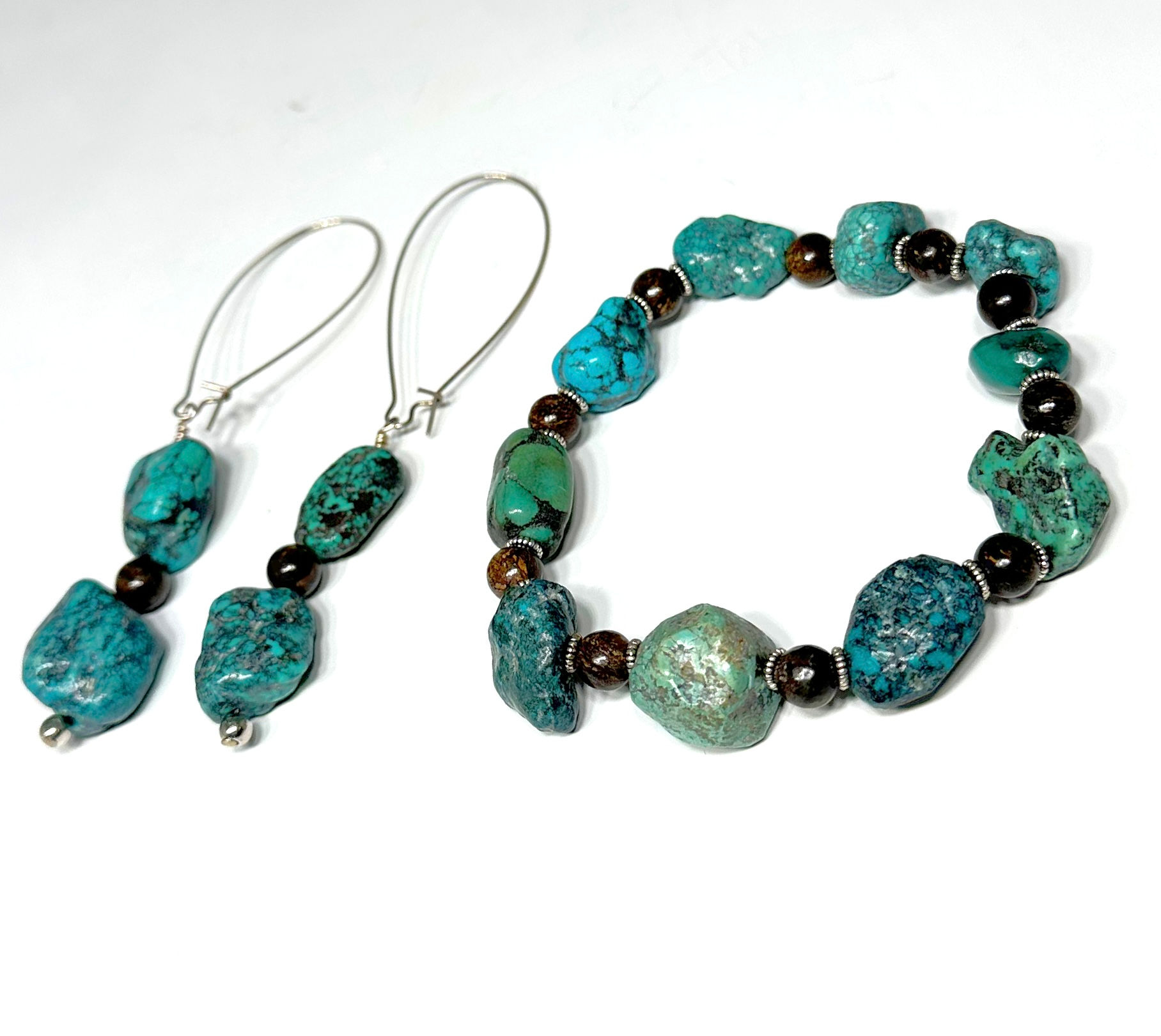 Tibetan Turquoise Bracelet/Earring Set