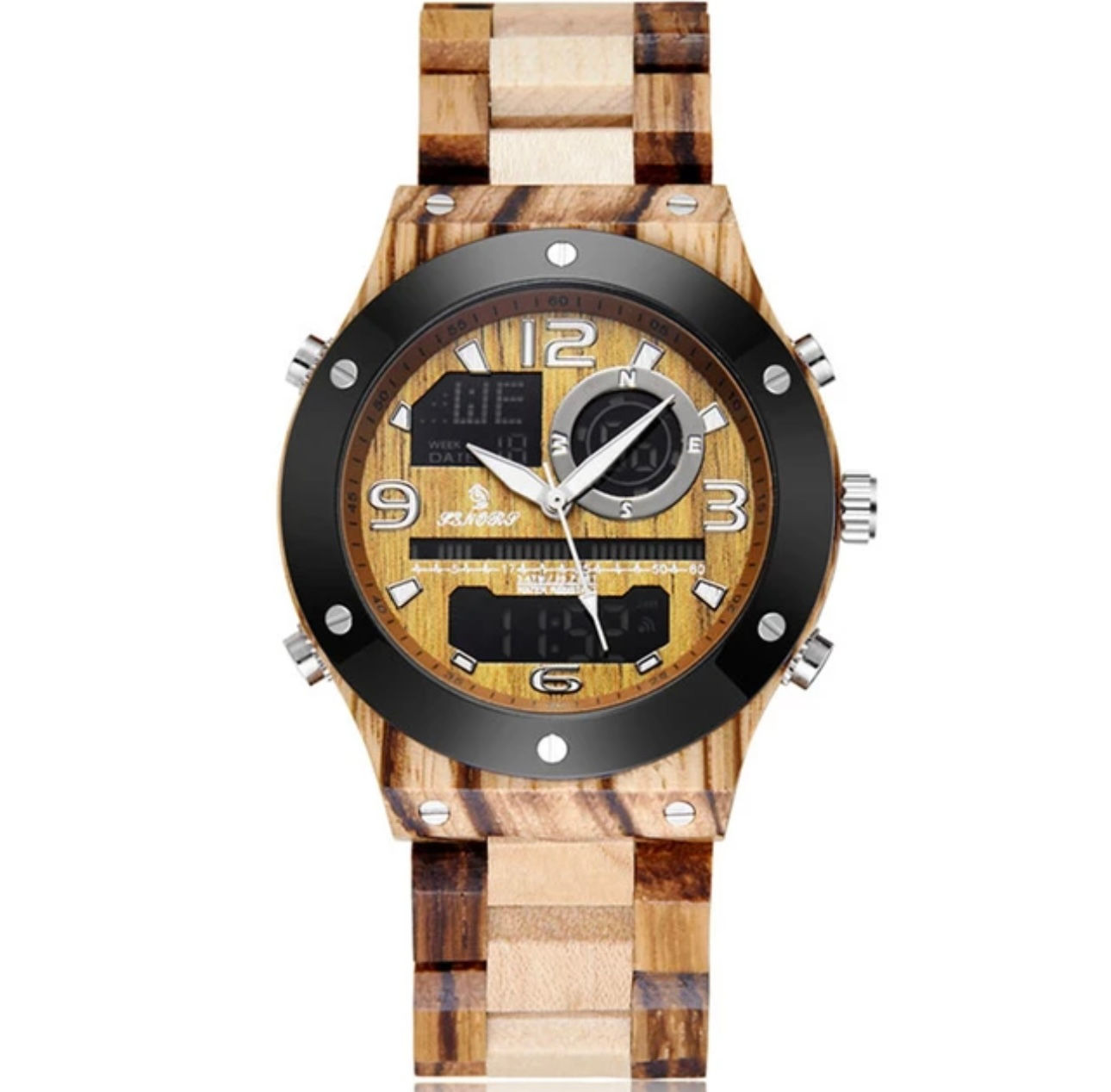 Sandlewood, Black Onyx Wood Watch/Bracelet Set