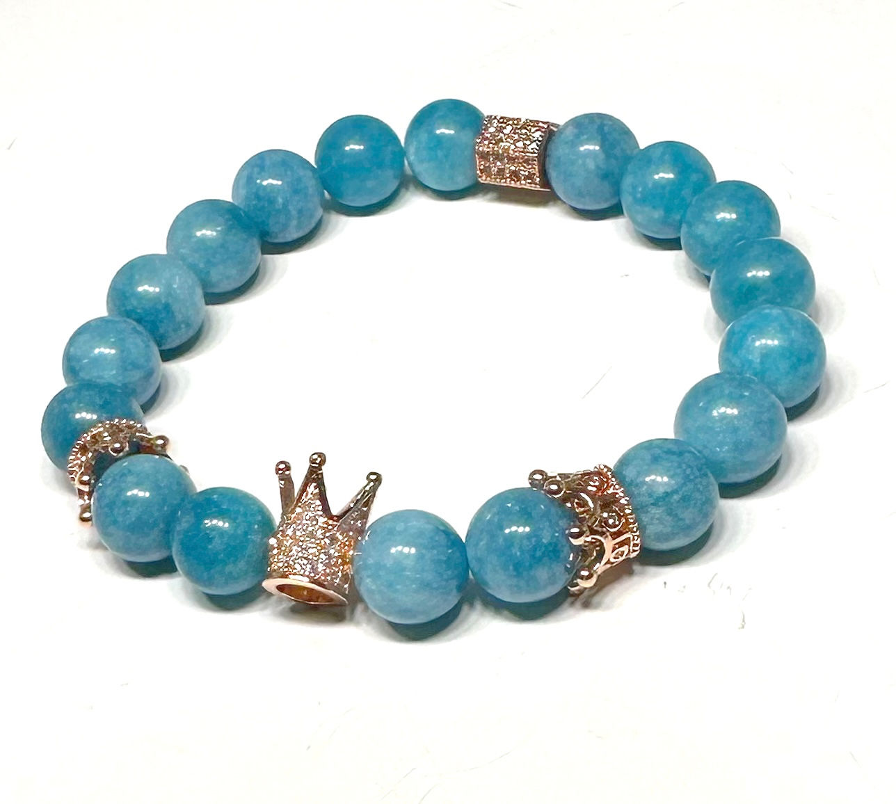 Blue Agate Crown Bracelet