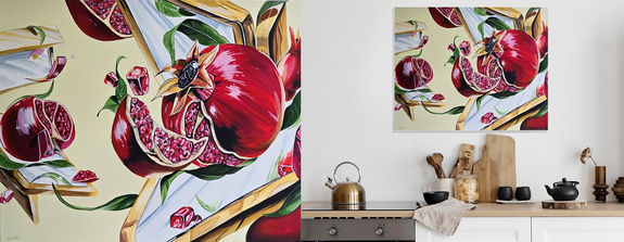 Küchen, Kunst, malerei, acryl, Obst, Gemüse, Anonciata