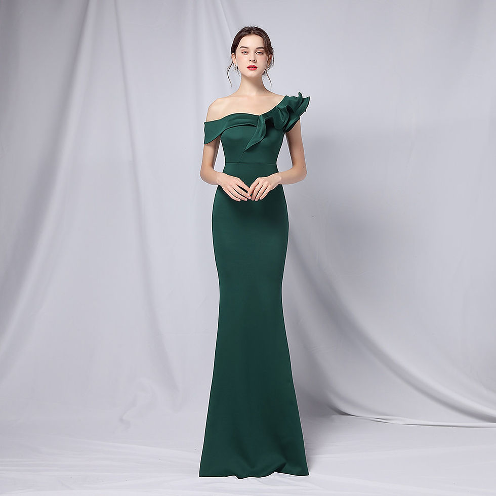 Thumbnail: Poppy Asymmetrical Frill Sleeve Maxi Dress