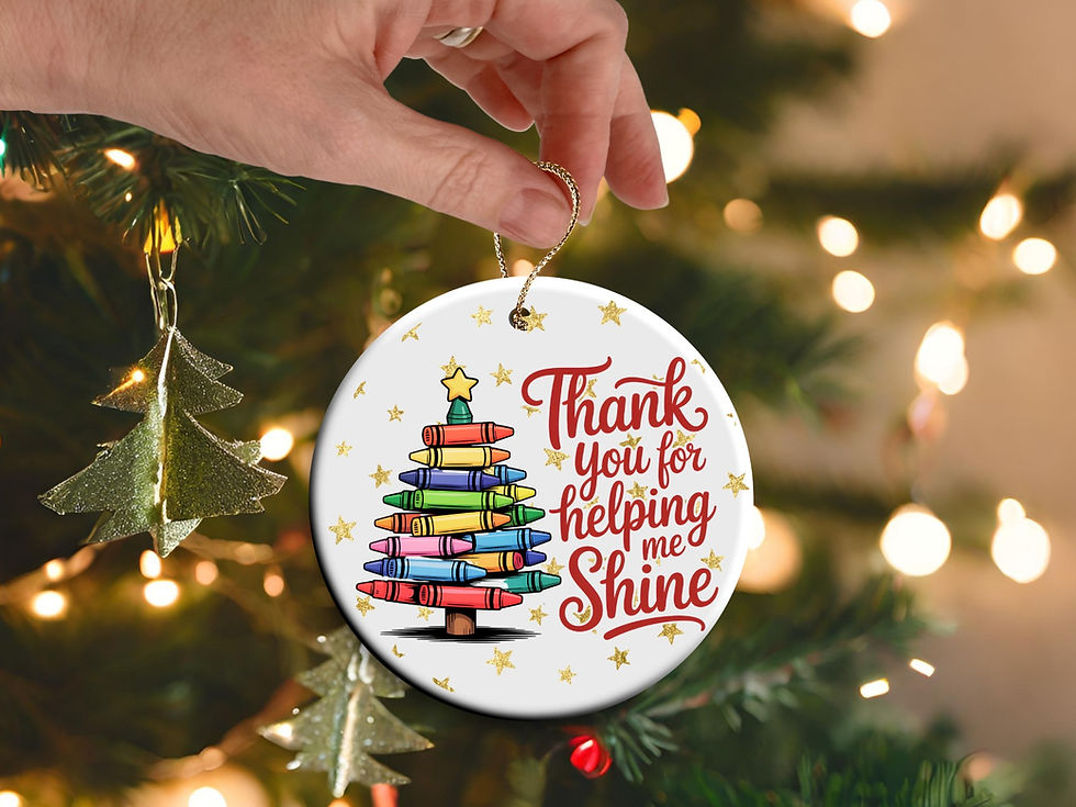 Thank you for helping me shine teacher ornament ceramic