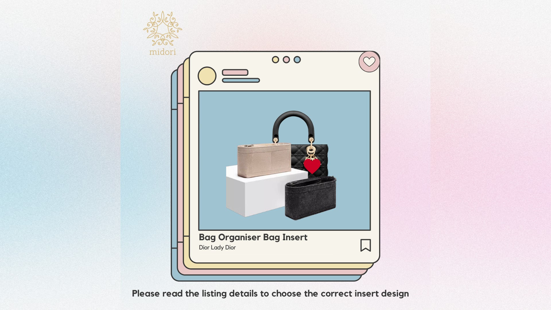 Bag Organiser Bag Insert for Dior Lady Dior