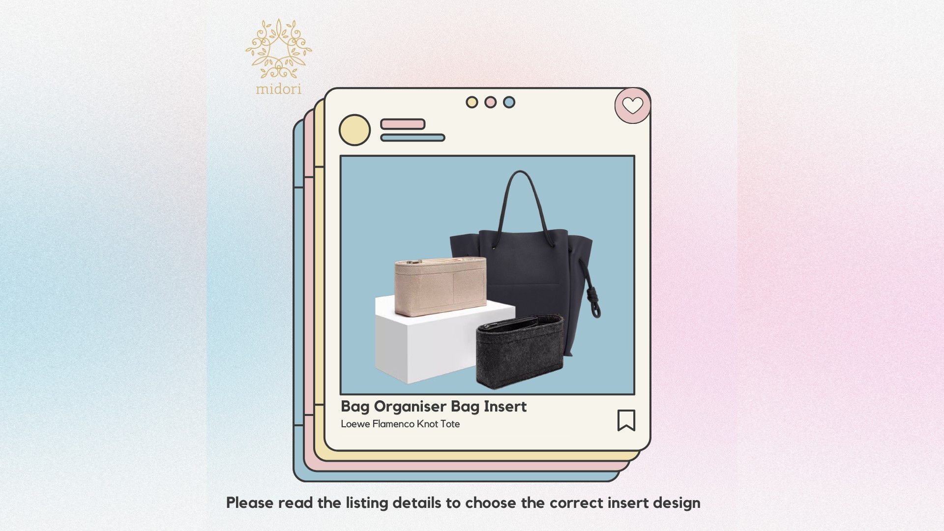 Bag Organiser Bag Insert for Loewe Flamenco Knot Tote