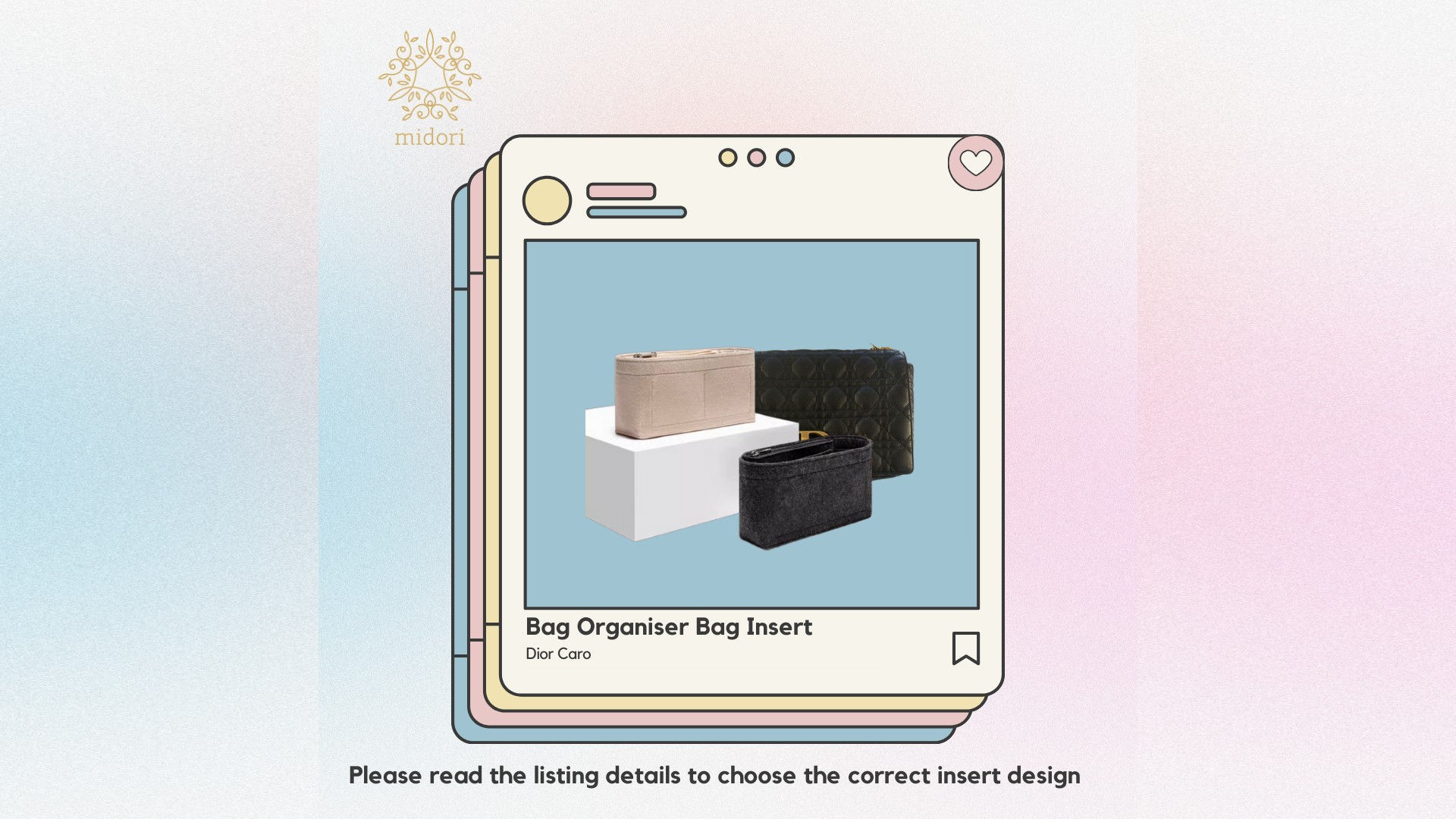 Bag Organiser Bag Insert for Dior Caro