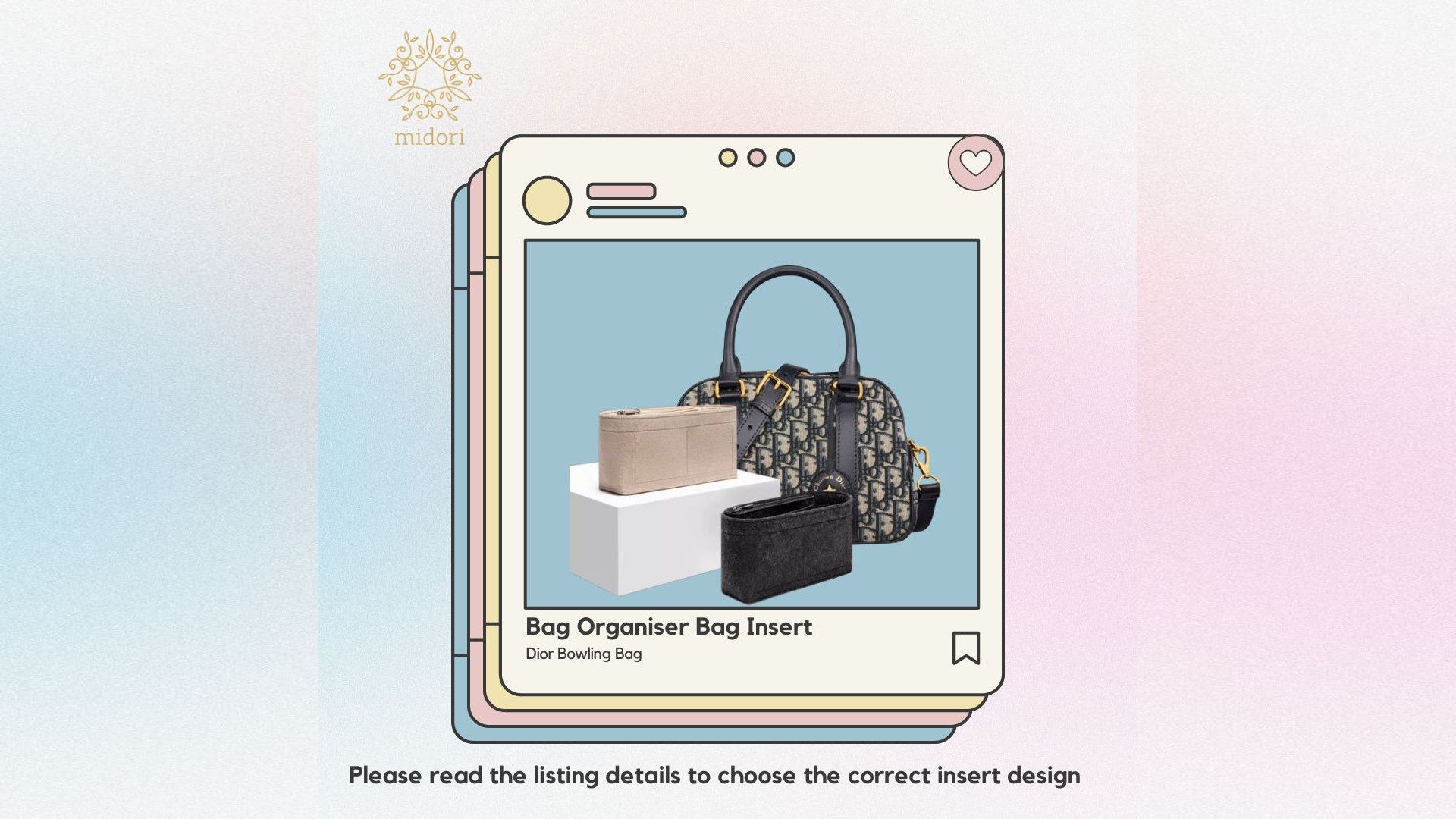 Bag Organiser Bag Insert for Dior Bowling Bag