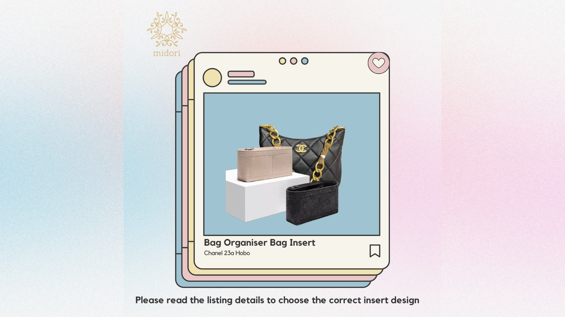 Bag Organiser Bag Insert for Chanel 23a Hobo