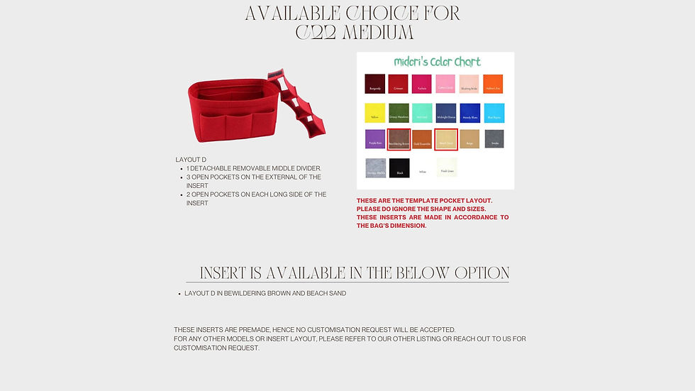 Thumbnail: Ready Made Bag Insert/Organiser for Hampstead MM