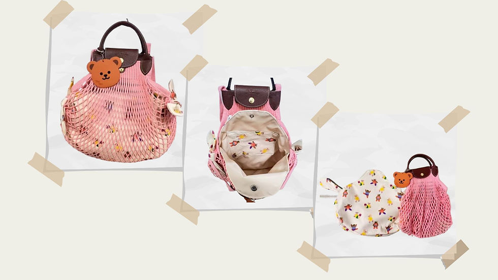 Thumbnail: Canvas Bag Insert Bag Organiser for Longchamp Le Pliage Filet Mesh Bag