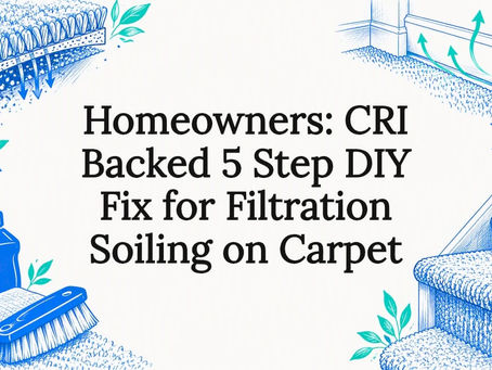 Decorative carpet filtration soiling title card