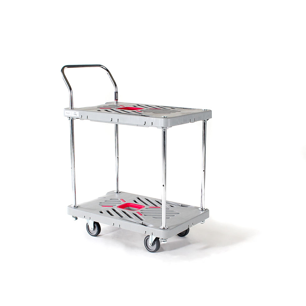 サムネイル： XLシリーズ プラスチック製台車 耐荷重150kg 二段式 465×740 XL-BT2