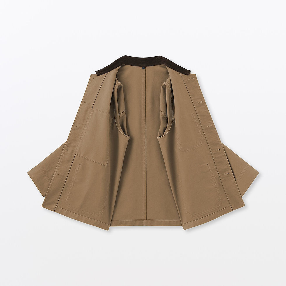 Thumbnail: Mens Kapok Blended Corduroy Collar Work Jacket