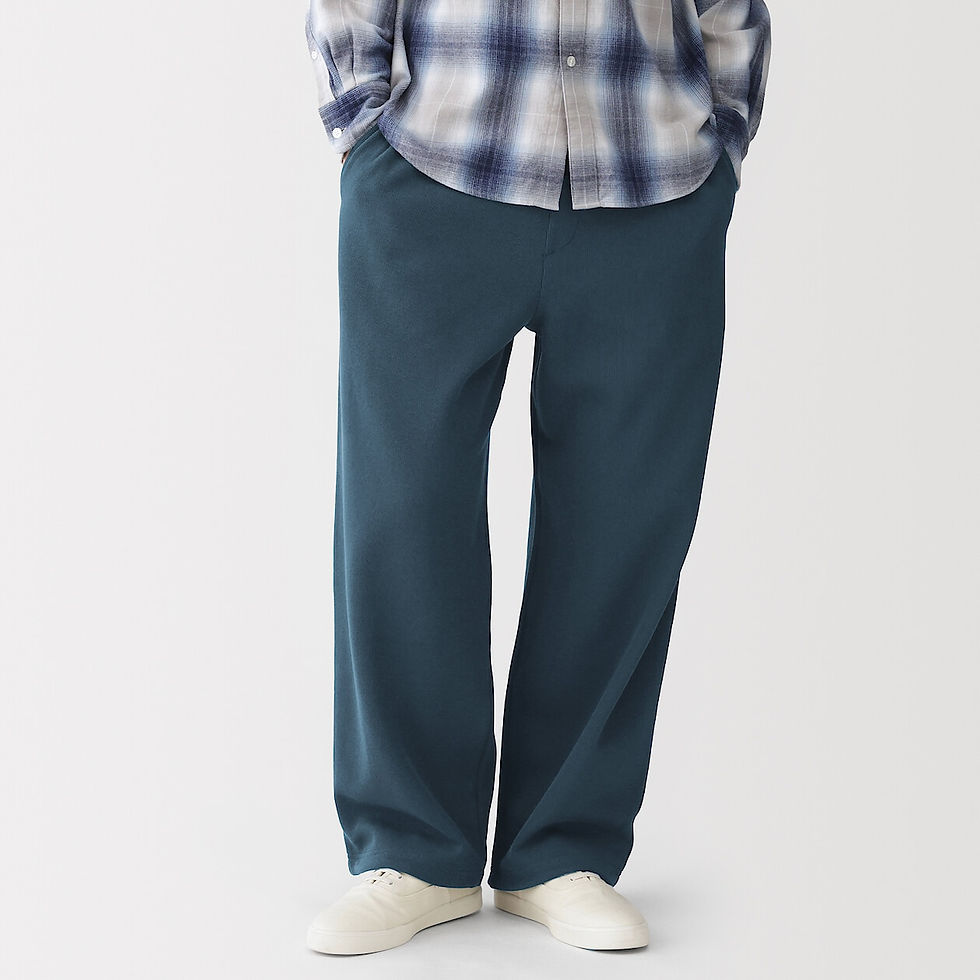 Thumbnail: Mens Double Knitted Wide-Fit Pants