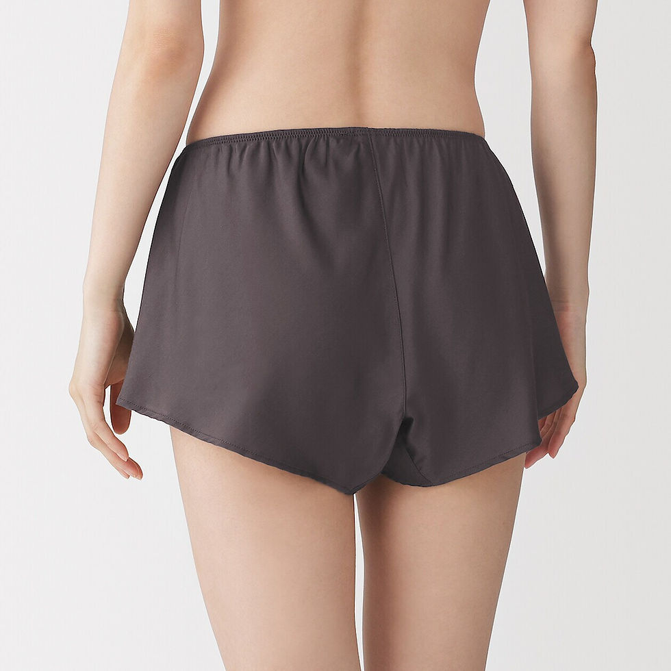 Thumbnail: Womens Lyocell Satin Flare Shorts