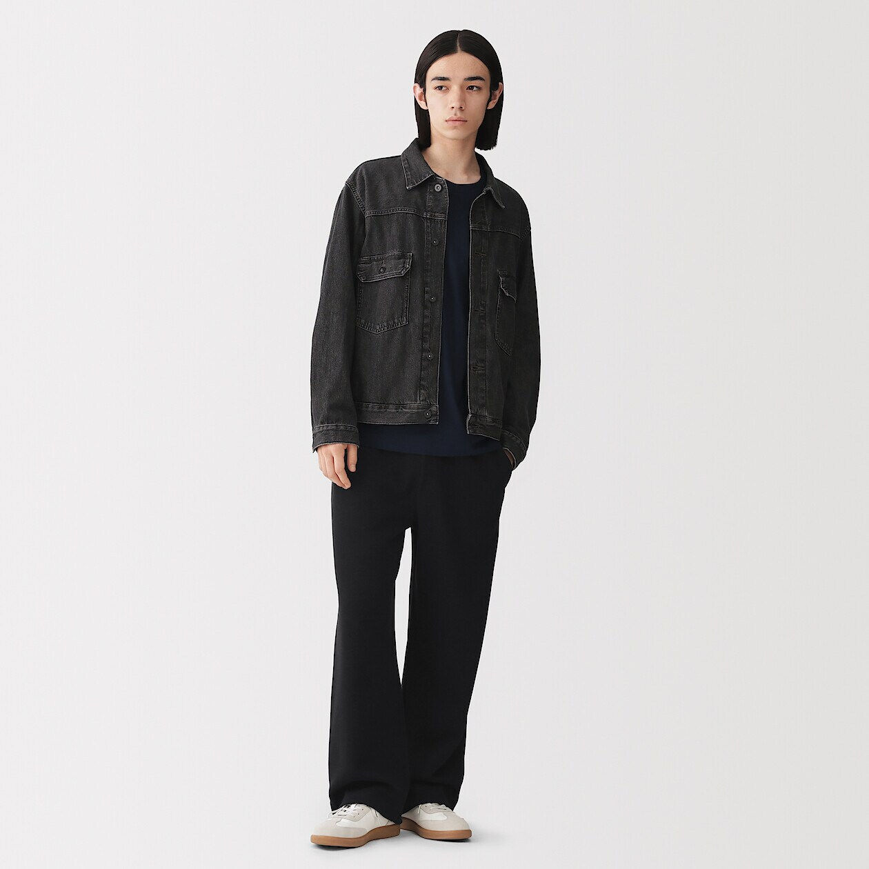 Mens Double Knitted Wide-Fit Pants