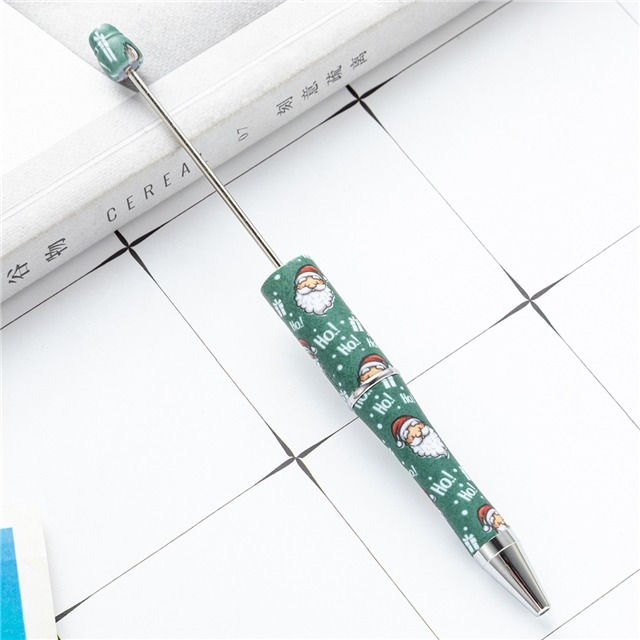 Thumbnail: PLASTIC BEADABLE PRINTED INK PEN (CHRISTMAS PRINTS)