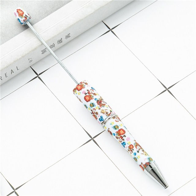 Thumbnail: PLASTIC BEADABLE PRINTED INK PEN (CHRISTMAS PRINTS)