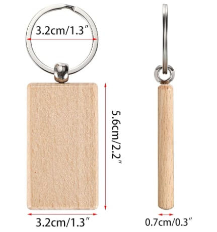 WOOD KEYCHAINS (SET OF 2)