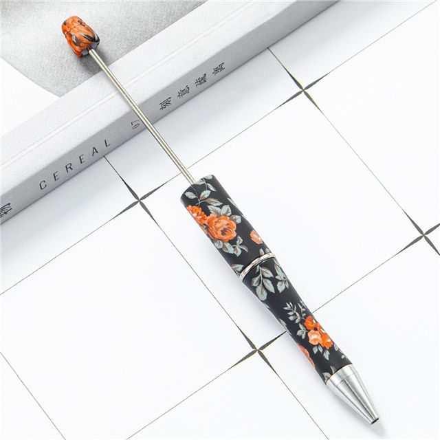 Thumbnail: PLASTIC BEADABLE INK PEN (ROSE FLOWER PRINTS)