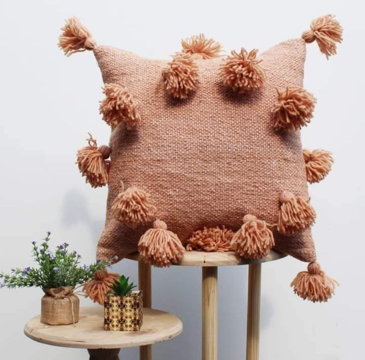 Coussin Rosado Pompones