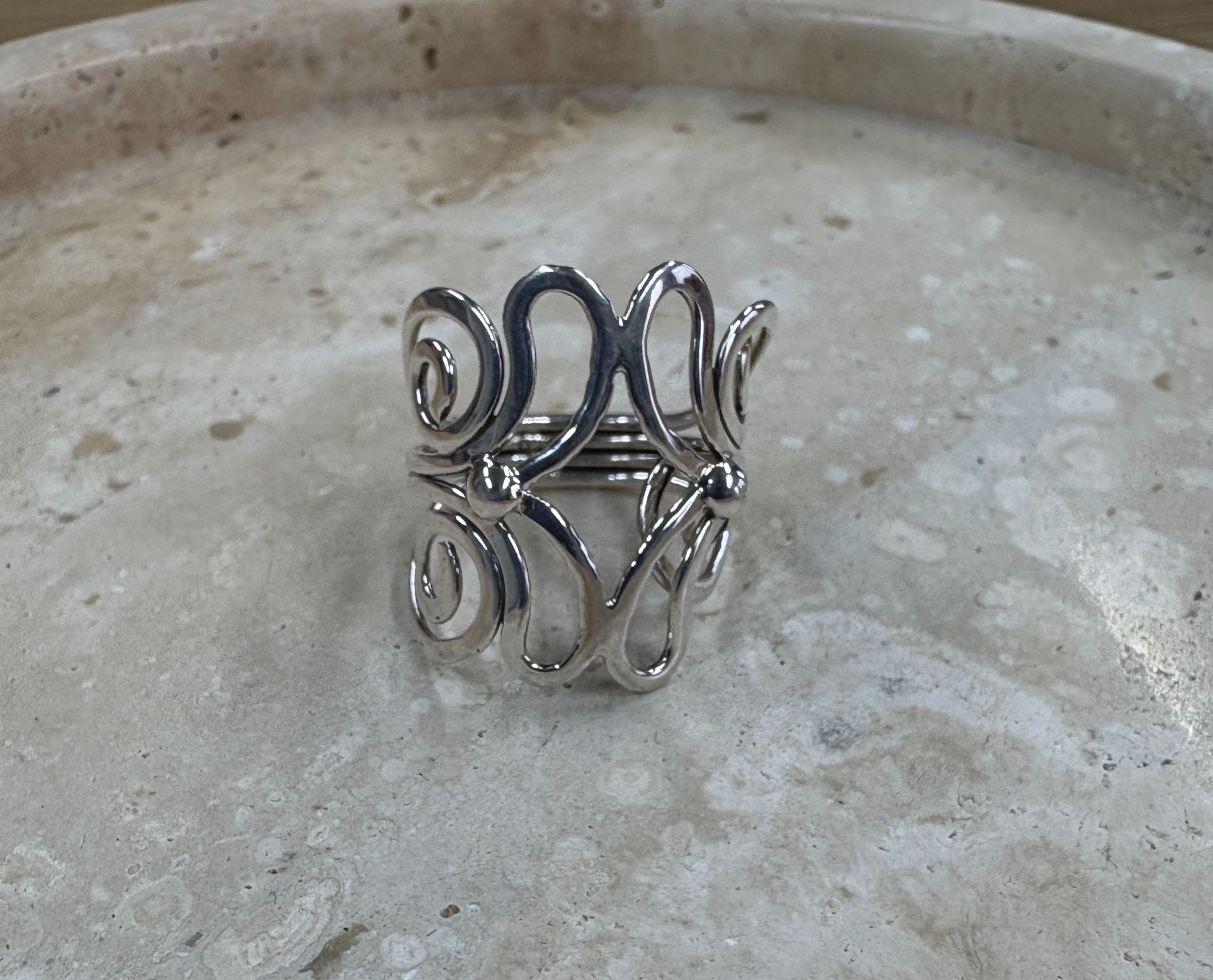 Bague sculpturale argent 925 – Artisanat de Taxco