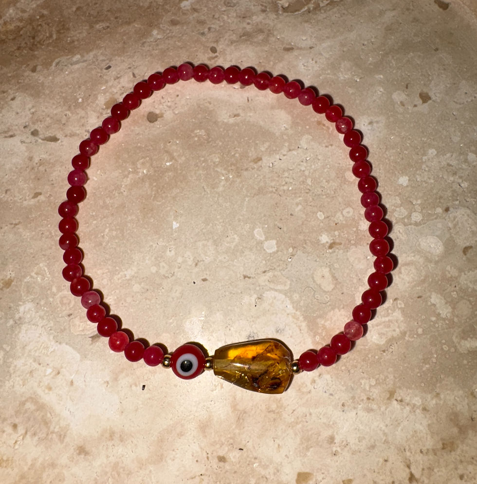 Bracelet Ojo del Sol – Agate rouge & Ambre du Chiapas