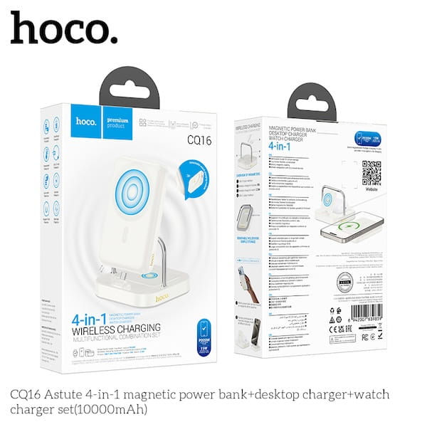 HOCO CQ16 – מטען שולחני עם טעינה אלחוטית לאוזניות