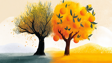 gael.yazmara_two_symbolic_trees_standing_side_by_side_in_a_su_2c0a3294-8b22-432c-bc50-1ce8